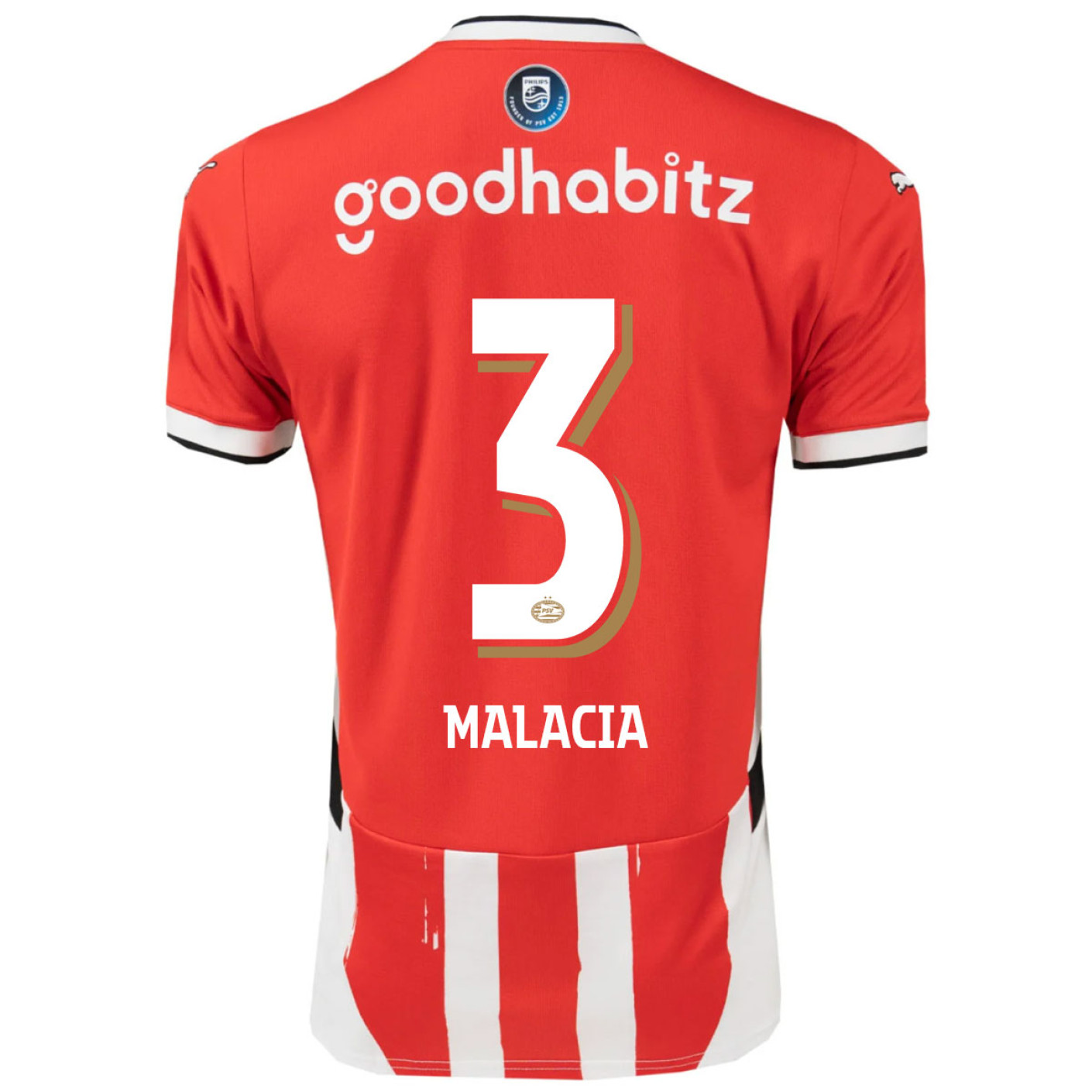 PSV Malacia 3 Thuisshirt 2024-2025 JR