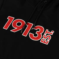 1913 Hoodie Zwart Logo Rood-Wit JR