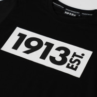 1913 T-shirt Zwart Block Wit